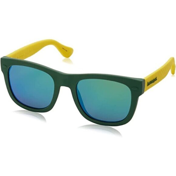 NWOT Havaianas green frame yellow temples & green mirrored lens sunglasses - Picture 10 of 10